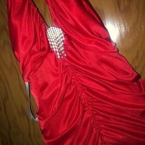 Beautiful red backless party dress.